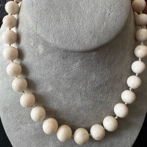 Rare Estate Vintage 14K Gold & Coral Beaded Necklace 74.46g